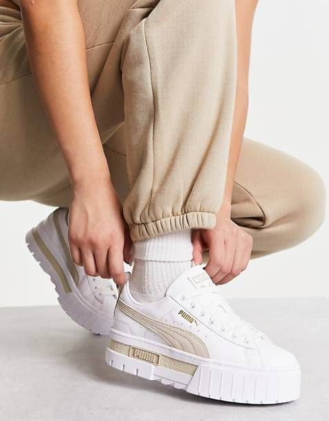 Puma Mayze platform white and stone
